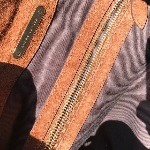 RALPH LAUREN COLLECTION LUXURY CHESTNUT SUEDE BUCKET BAG - Picture 5 of 12